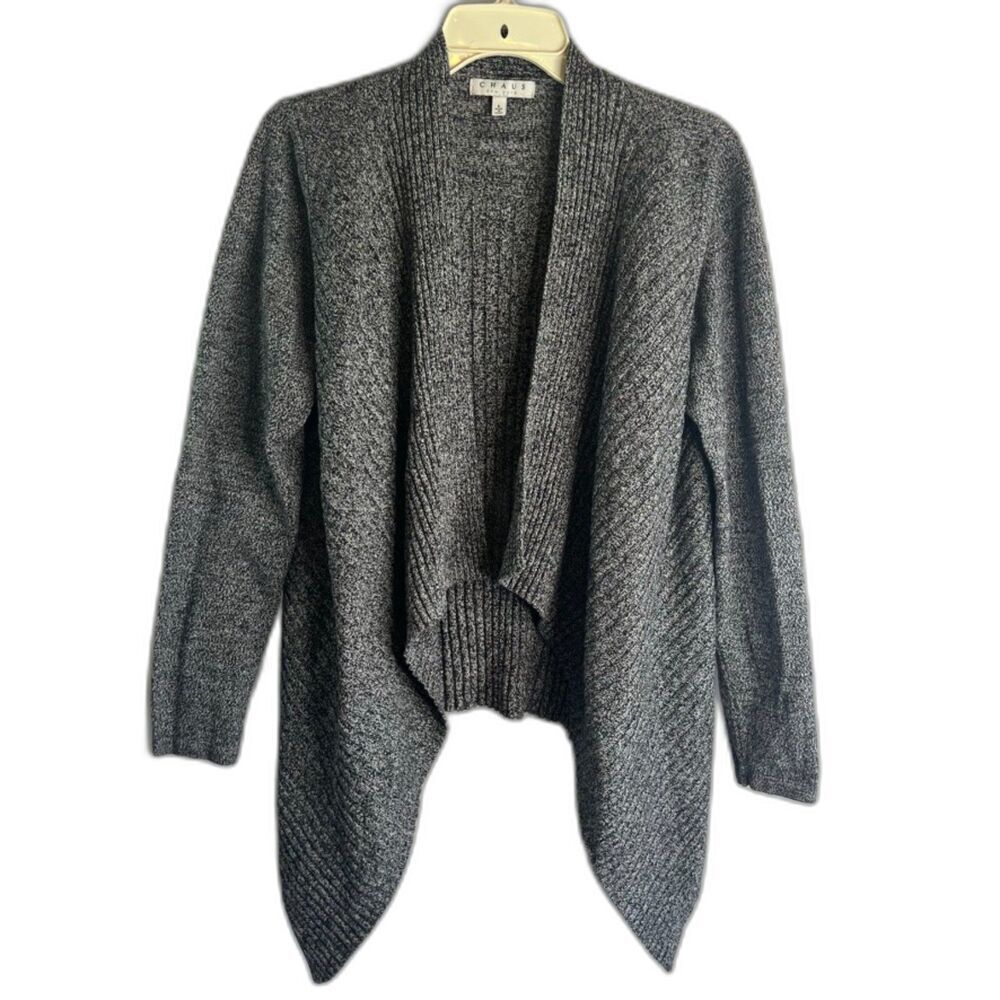 Chaus Open‎ Front Waterfall Long Sleeve Knit Cardigan Women's Size Large